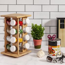 Cook Concept Especiero Giratorio 16 Botes Bambú y Cristal Cocina