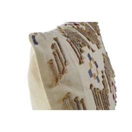 DKD Home Decor Funda Cojín Beige Poliéster Algodón 40 x 60 cm Cierre Cremallera Oculta