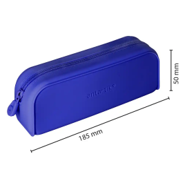 Antartik Prisma Estuche Portatodo Rectangular Silicona Soft Azul Oscuro 185x75x50 mm