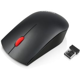 Lenovo Ratón 4X30M56887 Ambidextro RF Inalámbrico Óptico 1200 DPI Negro/Rojo para Oficina