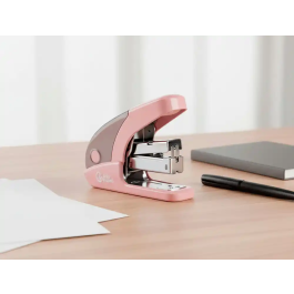 Liderpapel Grapadora Micro Rosa con Regalo de 1000 Grapas 24/6 26/6 Capacidad 20 Hojas Ahorro de Fuerza