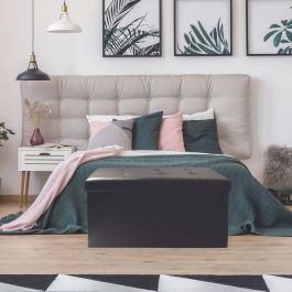 Home Deco Factory Banco Puf Plegable Negro Essentiel 76x38x38 cm