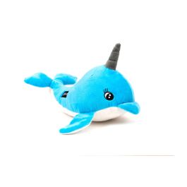 Gloria Peluche para Perro Nuka Narval con Squeaker, Textura Blanda Azul. Juguete Interactivo, Estimulante del Juego y la Curiosidad