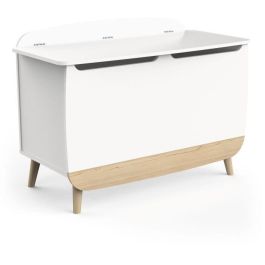 Caja para juguetes - FIRMIANA - Estilo escandinavo - Blanco mate / Roble Kronberg - 82,4 x 39,1 x 58,9 cm - DEMEYERE Precio: 141.89000023. SKU: B1EF589KJF