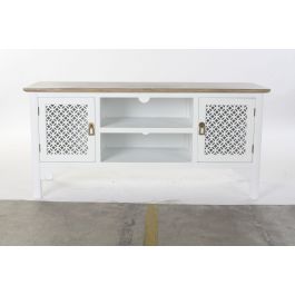 DKD Home Decor Mueble TV Tradicional Arabe white Blanco Marron Claro 120 x 45 x 58 cm