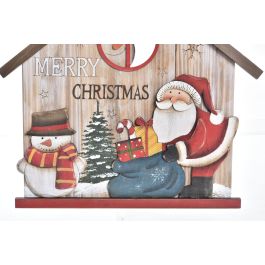 DKD Home Decor Decoración Colgante Navidad Tradicional de Madera Rojo Verde 2x28x30cm (Set de 6 Unidades Surtidas)