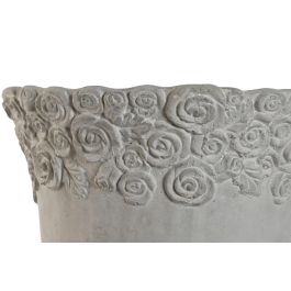 DKD Home Decor Macetero Romantico Blanco Cemento 31 x 31 x 49 cm