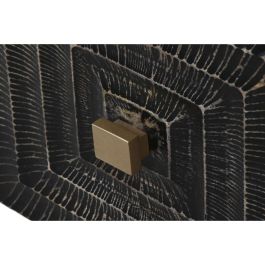 Mesita de Noche Home ESPRIT Negro Dorado 50 x 40 x 50 cm