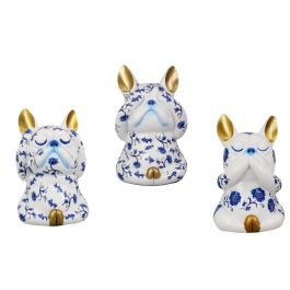 DKD Home Decor Figura de Bulldog Moderno de Resina Azul y Blanco 10 x 15 x 11 cm (6 Unidades) Precio: 48.50000045. SKU: B1KKSEGTYL