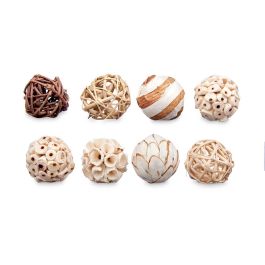 Set Bolas Pequeñas Giftdecor - 2 Modelos Surtidos, Madera y Fibra Natural, 9x25x8 cm (12 Unidades) Set Bolas Pequeñas Giftdecor - 2 Modelos Surtidos, Madera y Fibra Natural, 9x25x8 cm (12 Unidades)
