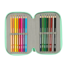 Safta Plumier Escolar Triple Cremallera 37 Piezas Dora 195x125x55 mm