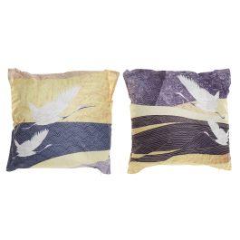 DKD Home Decor Cojín Oriental Garzas Poliéster Amarillo Blanco 45x45 cm Pack 4 Unidades con Cremallera Lavado en Seco Precio: 27.87114. SKU: B15PZWSCQN