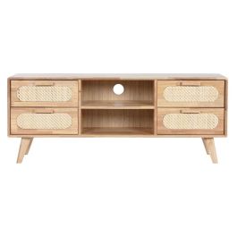 Mueble de TV Home ESPRIT Natural Metal Madera de caucho 120 x 30 x 48 cm