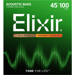 Elixir Juego Bajo Acústico Nanoweb 80/20 Bronze Light Calibre 45-100 Precio: 44.68999964. SKU: B14BV5S5GG