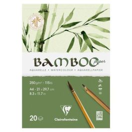 Bloc De Dibujo Clairefontaine Bamboo Aquarelle Encolado Blanco Grano Fino Tecnicas Mixtas A4 250G 20H 4 unidades Precio: 45.78999984. SKU: B1JJQAA7L6