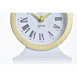 DKD Home Decor Reloj Sobremesa Chic Negro Blanco 6x13x12 cm (2 Unidades) de Hierro y Cristal, Funciona con 1 pila AA