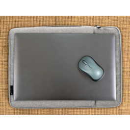 Q-connect Funda para Portátil 13,3'' con Asa y Bolsillo Exterior, Gris, 350x250x25 mm