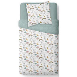 Today First 1.15 Juego de cama infantil para 1 persona, funda nórdica 140 x 200 cm y funda de almohada 63 x 63 cm, estampado blanco