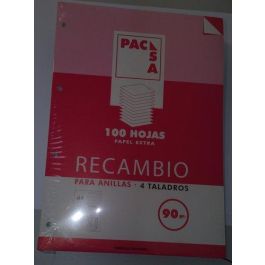 Recambio Pacsa A4 100H 90G 4 Taladros Pauta 2,5 Recambio Pacsa A4 100H 90G 4 Taladros Pauta 2,5 Precio: 2.6899994. SKU: B1GVV8WBWY