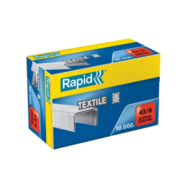 Rapid Grapas 43/8 para textil galvanizada, caja de 10000 unidades, Super Strong, 8 mm Precio: 37.51. SKU: B198LBHCWE