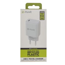 muvit for change cargador de pared Tipo C PD 25W blanco