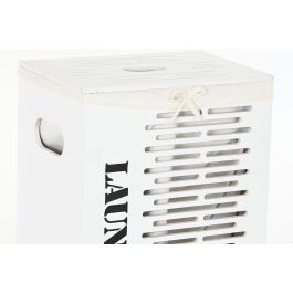 DKD Home Decor Cesta de Ropa Blanca Negra Beige Set de 5 Piezas 30 x 56 x 40 cm