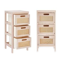 Cajonera GiftDecor Rattan Natural 27 x 58 x 25 cm 3 cajones