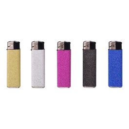 Encendedor modelo glitter recargable colores surtidos 8x2,5x1cm euro/u