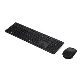 Teclado y Ratón Inalámbrico Lenovo SLIM COMBO II ES MC00011728 Negro Qwerty Español