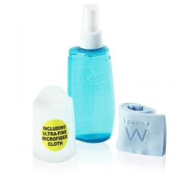 Ewent EW5671 Kit de Limpieza Líquido para Pantallas y Plásticos, 200ml con Paño Microfibra Antibacteriano, Sin Alcohol