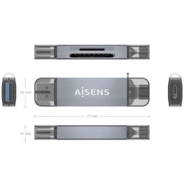 AISENS - LECTOR DE TARJETAS SD, Micro SD, MMC, RS-MMC, MMC Micro, USB-A Y USB-C, GRIS