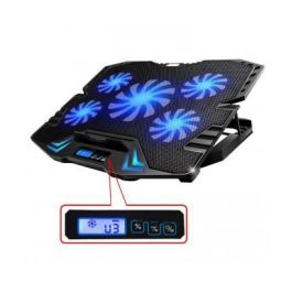 Ewent Soporte Base Refrigeración para Ordenador Portátil con 5 Ventiladores Silenciosos, Ajustable hasta 17 Pulgadas, USB
