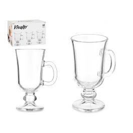 Taza Vidrio Cafe Latte Con Pie Y Asa 250Ml Vivalto 10X14CM (24 Unidades)