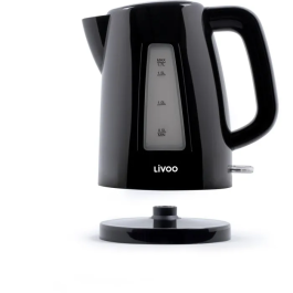 Livoo Hervidor de Agua 1.7L, 2200W, Base Giratoria 360 Grados, Negro, DOD184N, AUC3523930097904