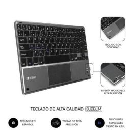 SUBBLIM Funda con Teclado Bluetooth Touchpad KeyTab Pro 9,6" a 10,8" TOUCHPAD Negra