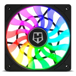 Nox Ventilador NXHUMMERSLIMFAN 12cm ARGB Slim - Refrigeración Silenciosa y Diseño Ultra Fino con 13 Aspas Curvas y Rodamiento Hidráulico para PC