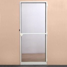 Pantalla de puerta con bisagras - H220 cm x L100 cm - Aluminio blanco