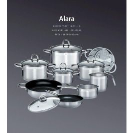 GSW Juego de Utensilios de Cocina Alara de Acero Inoxidable 14 Piezas - Aptas para Todas las Placas, Incluida Inducción