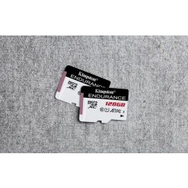 Kingston Tarjeta microSD High-Endurance 128GB UHS-I U1 Clase 10 para Cámaras Vigilancia 24/7, Dash Cam, Body Cam, Full HD, Resistente