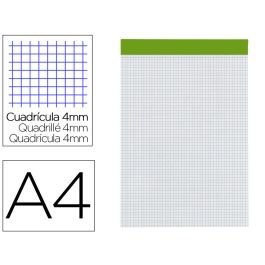 Bloc Notas Liderpapel Cuadro 4 mm A4 80 Hojas 60 gr-M2 Perforado Sin Tapa 5 unidades