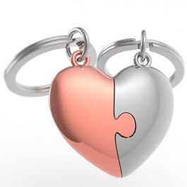 Metalmorphose llavero san valentín puzzle corazón rosa/plata Precio: 9.9499994. SKU: B15TNFENVE
