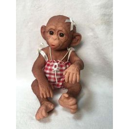 Muñeco monita bebé 29 cm con chupete y vestido - modelos surtidos