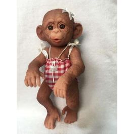 Muñeco monita bebé 29 cm con chupete y vestido - modelos surtidos