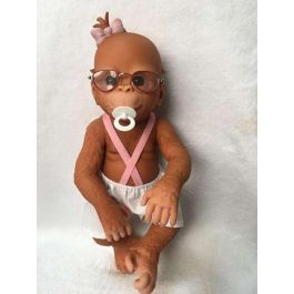Muñeco chimpancé bebé con gafas, chupete y vestido 29 cm - modelos surtidos Muñeco chimpancé bebé con gafas, chupete y vestido 29 cm - modelos surtidos