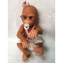 Muñeco chimpancé bebé con gafas, chupete y vestido 29 cm - modelos surtidos Muñeco chimpancé bebé con gafas, chupete y vestido 29 cm - modelos surtidos