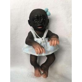 Muñeco gorila bebé con chupete y vestido 29 cm - modelos surtidos