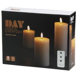 Set de velas led recargables de 350 horas (incluye control remoto) blanco day