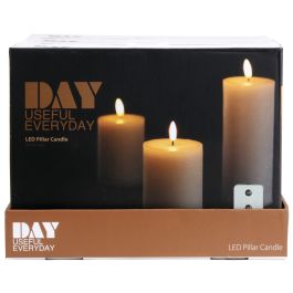 Set de velas led recargables de 350 horas (incluye control remoto) blanco day