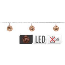 Guirnalda a pilas fija 10 leds con bolas color cobre luz blanco calido 1,3m Precio: 2.8900003. SKU: B1AZNB2WZR