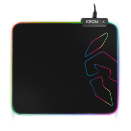 Alfombrilla Gaming con Iluminación LED Krom Knout RGB RGB (32 x 27 x 0,3 cm) Negro